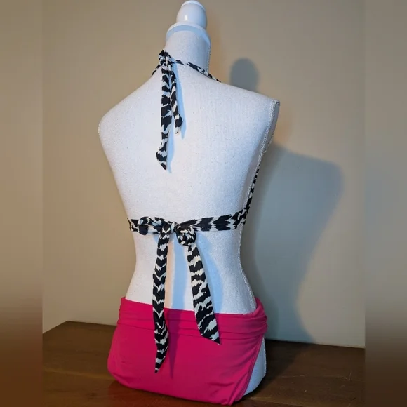 Victoria's Secret Zebra Tie Bikini Top & Pink Kenneth Cole bottom 34C - Picture 8 of 13